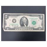 Series 1976 green seal $2 bill