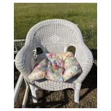 White wicker chair