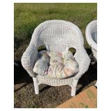 White wicker chair