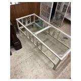 Wicker glass top coffee table