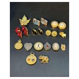 Fabulous selection of costume jewelry…..clip-ons, post-back earrings, brooches, unique collection of button covers, (2) rings