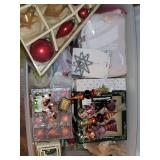 Sterilite 70 qt storage tub full of fabulous Christmas ornaments.Most are new with tag glass and some vintage