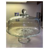 Vintage Anchor Hocking Starburst cake stand with dome cover…..12”D x 4-1/2 tall….1 small chip on edge