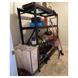 Contents of garage closet…..Heavy Metal rack is included and measures 77 x 24 x 72 tall