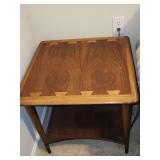 1960s MCM Lane Acclaim side table with dove tail and bottom shelf