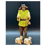 NIB Possible Dreams Clothtiques Shepherd….9” tall…..PD:713062…..one sheep needs glued back in his arms and he does not stand well