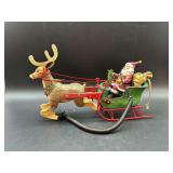 NEW Possible Dreams Clothtiques Santa in Sleigh…..10-1/2 long x 7 tall…..can be suspended with spring