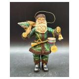 NIB Possible Dreams Clothtiques Santa Green Coat Ornament….7” tall…..PD:625002