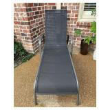 Metal frame mesh outdoor lounge chair with adjustable back