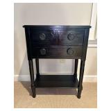 Nice looking 3-drawer side table…..24 x 13 x 31 tall