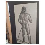 Charcoal figurative nude. 14x22