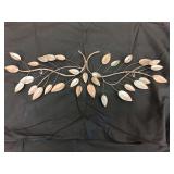 Rustic metal leave wall decor. 36”L x 13”W x 1” D.