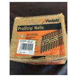 Paslode ProStrip Nails. Ring shank. 2 3/8”. Top layer a little rusty on top and tip. No rust on bottom row. See pics.