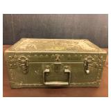 Vintage ammo box. Believed to be 1945 vintage. Latches work. Wood and metal. 15” W x 8.5” D x 6.5” H.