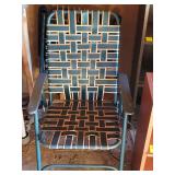 Pair of folding lawn chairs, rubber meshing