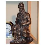 Reproduction of Moses Sculpture by Michelangelo Bronze Finish Plaster 15"