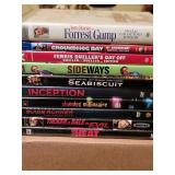 DVDs: Forrest Gump, Inception, and more; 10 total. See pictures for titles.