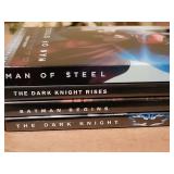 DVDs: Man of Steel and the Dark Knight, 4 total. See pictures for titles.