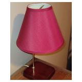 Table lamp wood base 14", shade 8.75" diameter