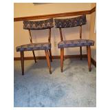 Two MCM chairs 18.5x18.5x 30.5 in tall. Seat height the 17.5 in