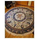 Golden harvest ivory faba collection 90in round rug