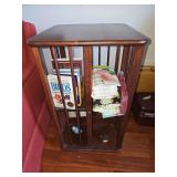 Book rack and contents. 17.5x17.5x30 in tall.