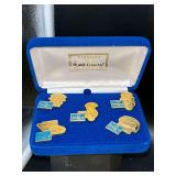 Walt Disney Classic Collection 5th Anniversary Gold Tone Lapel Pin Set…..1992-1996 in original case