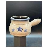 Rowe Pottery Works bean pot with star motif…..8 x 4 tall