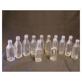 Vintage small clear glass bottles for those crafting projects 4.25" to 4.75"