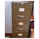 Vintage 4 deep drawer filing cabinet by Art Metal with hanging file folders and frames