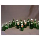 Vintage small green glass bottles for those crafting projects 3.5" to 5"