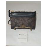 NWT Coach Signature coin case IM/Brown/Black F88208...