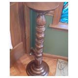 Wooden plant stand with swivel top, 36" X 10.25" diameter