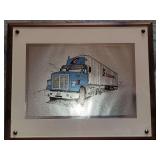 Metallic print of transcon 18 wheeler 9" X 11"