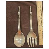 Blossom by Sanborns Mexican Sterling Silver Salad Serving Set 2-Piece 8 3/4" 192 grams...