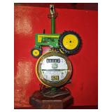 Very unique John Deere Tractor Lamp w/GE Electric Meter attached...