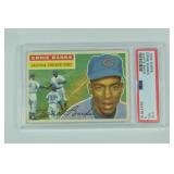 1956 Topps #15 Ernie Banks, White Back, PSA grade