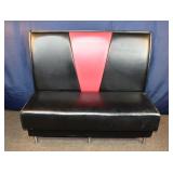 Vinyl upholstered "Black Widow" booth style bench,