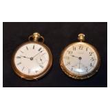 2 Waltham non-working open face pocket watches: 19