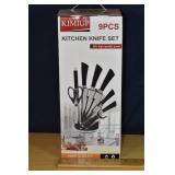 Kimiup 9pc  kitchen cutlery set with block, NOS; a