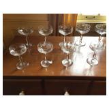 9 VERY NCE AND FANCY STEMWARE MATCHING GLASSES