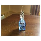 GLAS PERFUME BOTTLE WITH GLASSS STOPPER =VERY NICE