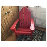 LARGE WOOD CHAIR = RED