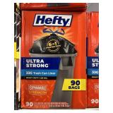 Hefty ultra strong 33G trash can liner 90ct