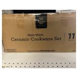 Non stick 11 pc ceramic cookware set