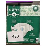 Diapers 210ct size 4