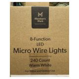 8- Function LED micro wire lights 240ct white