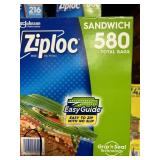 Ziploc sandwich bags 580ct