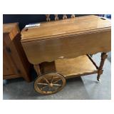 Pine tea cart 34Lx20Wx25H