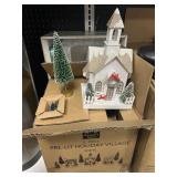 9-pc Pre-lit holiday village -white